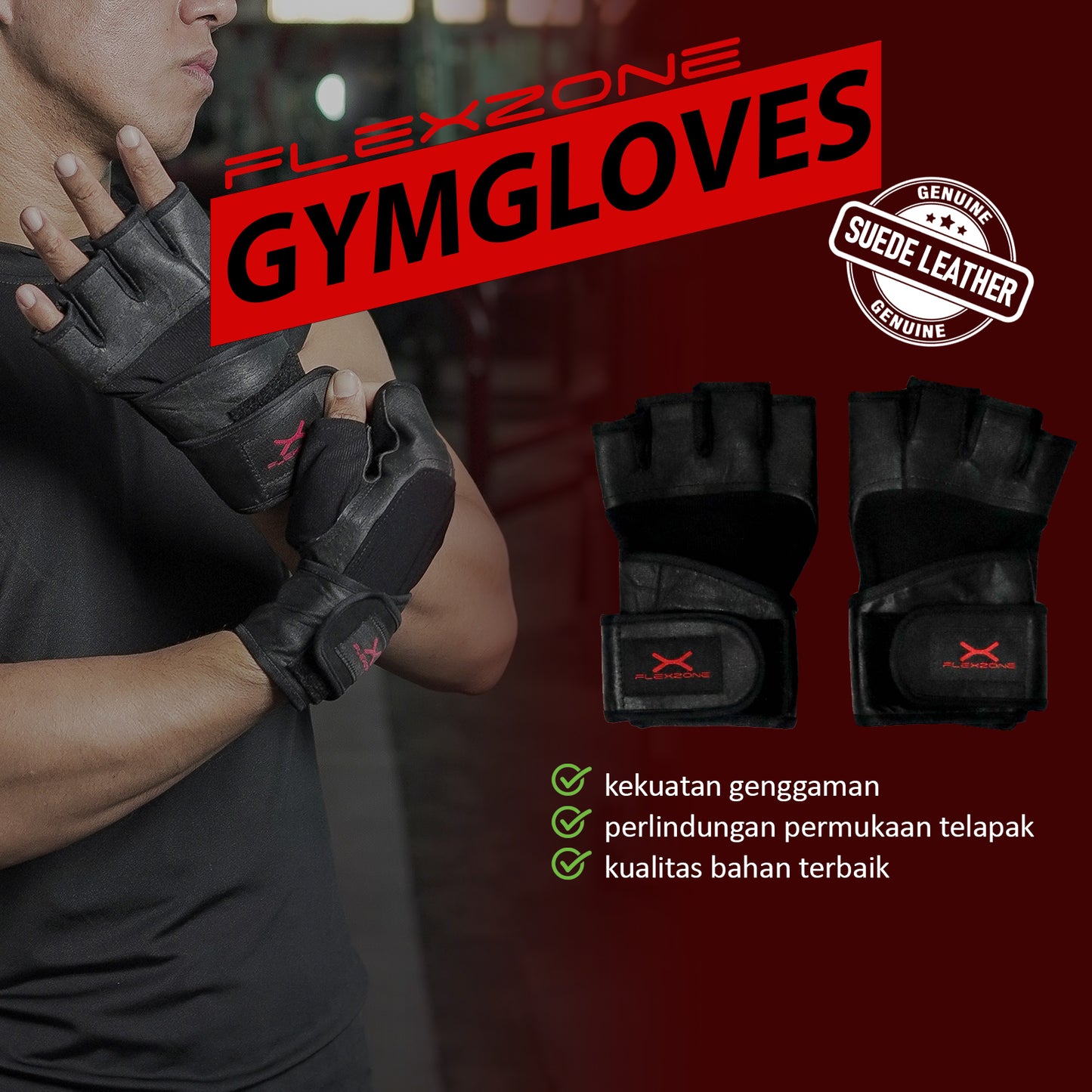 Sports Gloves with Short Wrist Strap FAG-006