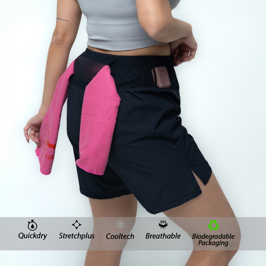 Women Running Shorts with Mesh Pocket FCS-546