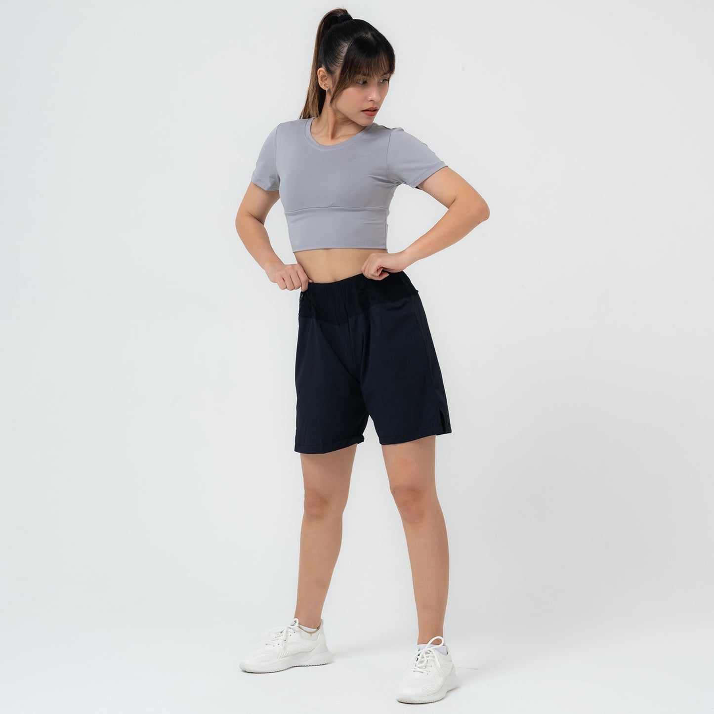 Women Running Shorts with Mesh Pocket FCS-546