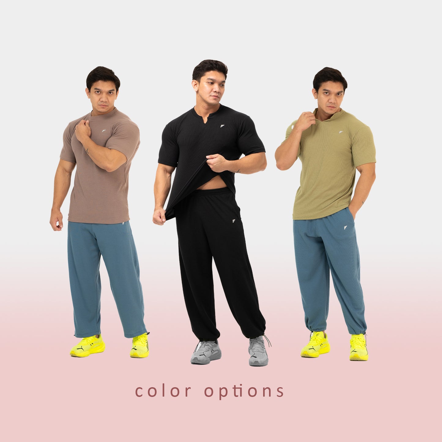 Cotton Rib V Neck Shirts for Casual Sports Gym Running FTS-072