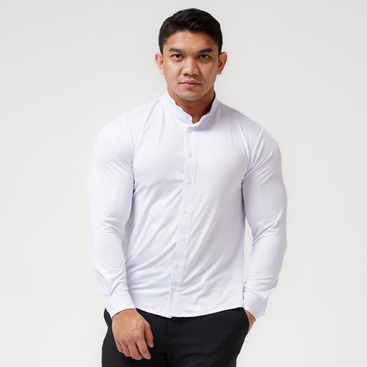 Ichto Kemeja Shanghai Neck Kerah Koko Bodyfit IKK-007