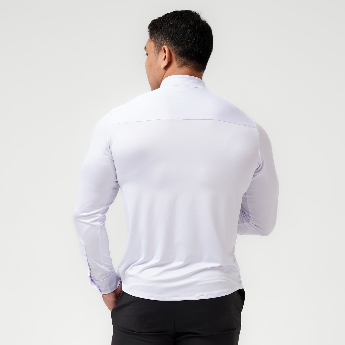 Ichto Kemeja Shanghai Neck Kerah Koko Bodyfit IKK-007