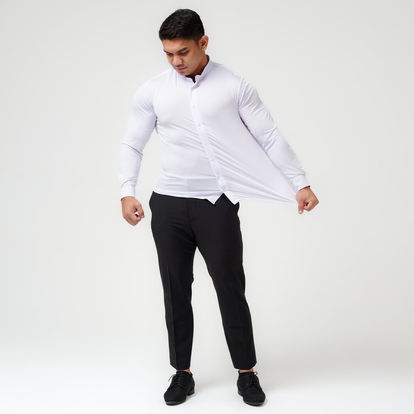Ichto Kemeja Shanghai Neck Kerah Koko Bodyfit IKK-007