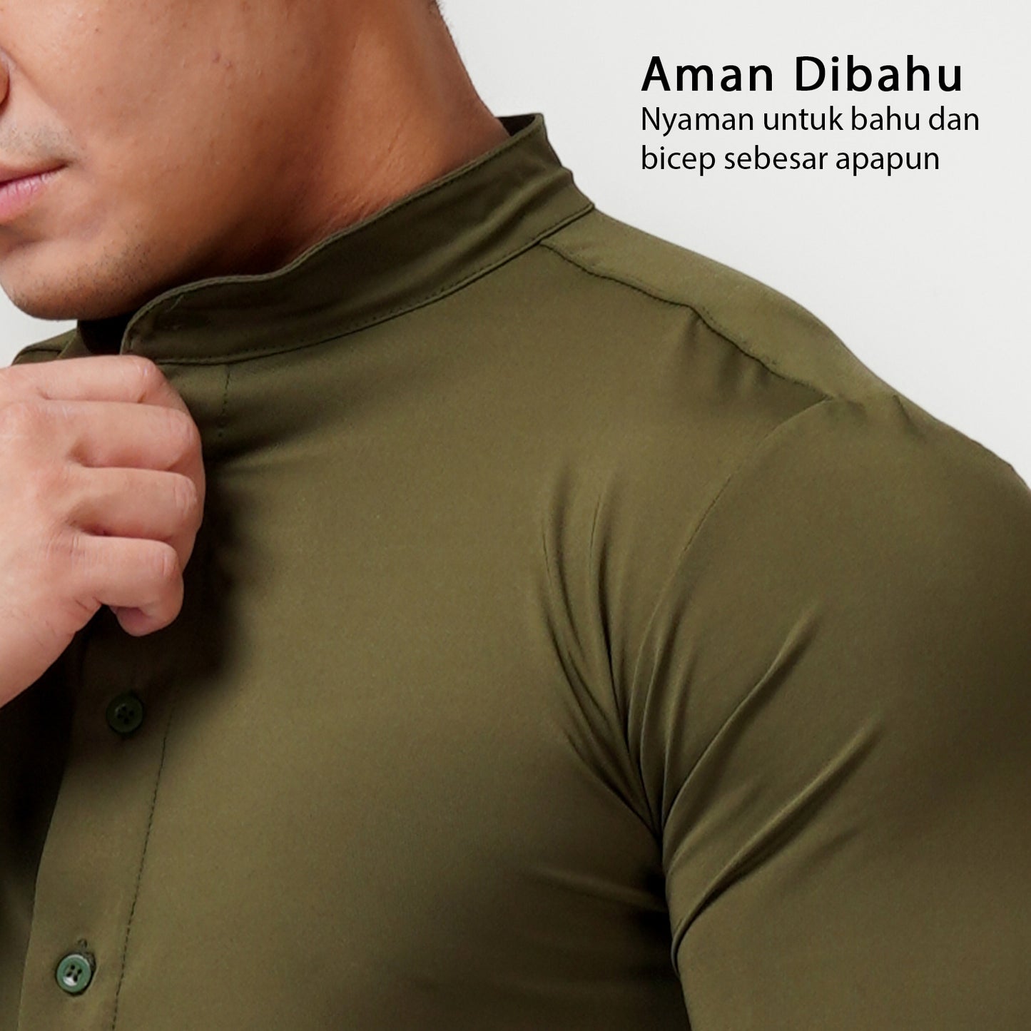 Ichto Kemeja Shanghai Neck Kerah Koko Bodyfit IKK-007
